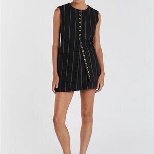 Dissh Black Striped Skort &Vest Set